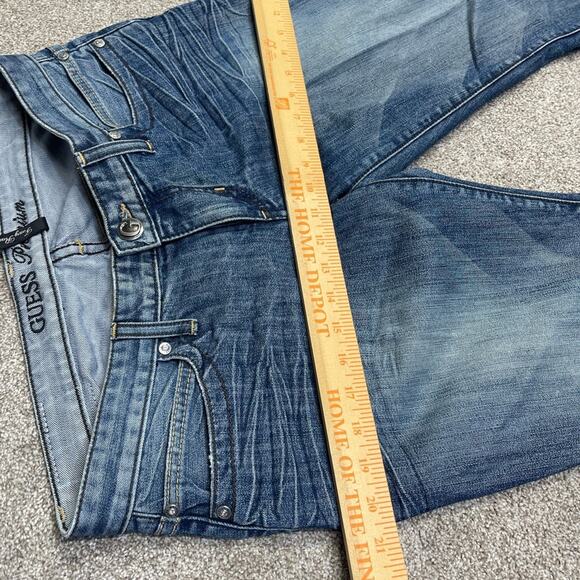 Guess womens foxy flare jeans sz 31 low rise dark wash studs Y2K 90s 00s Vtg - Picture 11 of 12